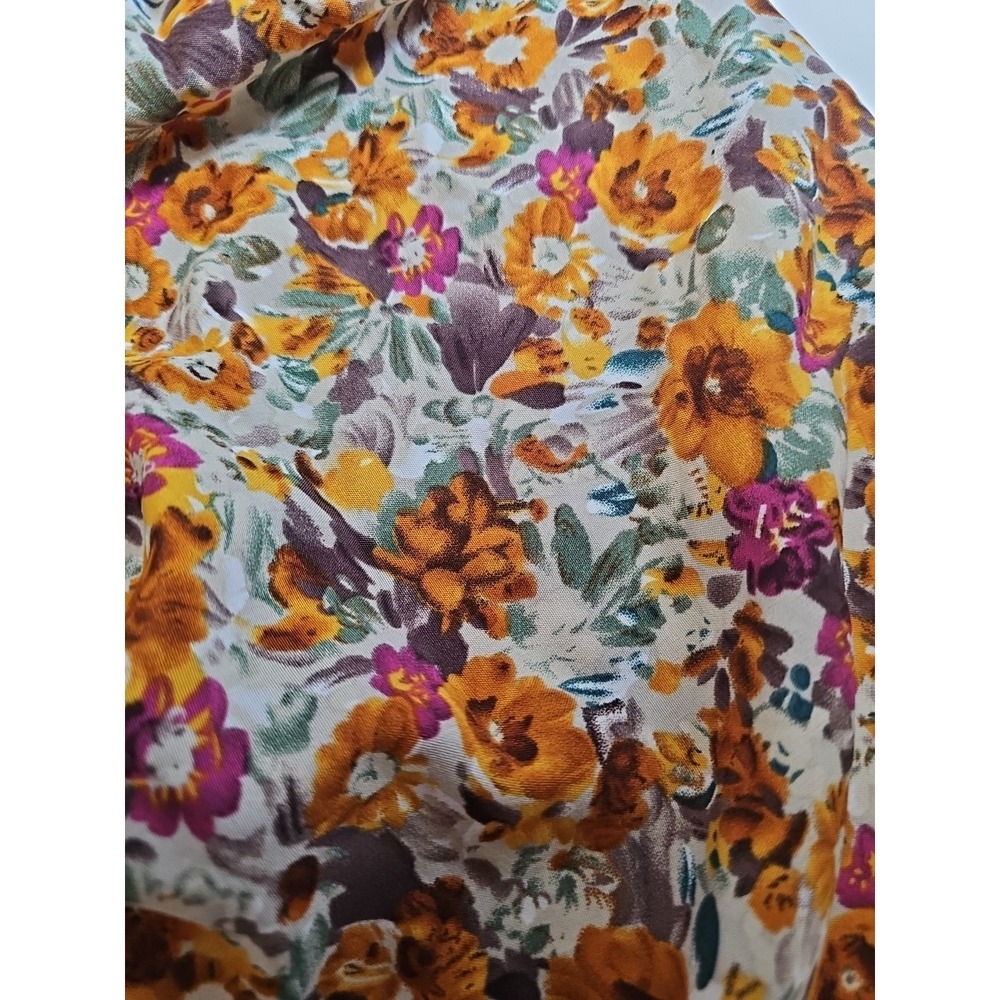 Lady Floral Blouse Long Sleeve Loose Boho Cottagecore Hippie Gypsy Swing Size XL - Picture 9 of 13